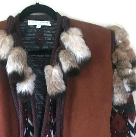 Leather Cowboy Jacket With Fur Collar - Picture 7 of 8